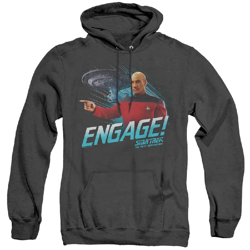 Star Trek The Next Generation Engage - Heather Pullover Hoodie dolman Sleeve Top