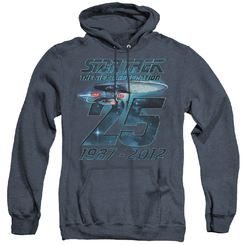 Star Trek The Next Generation Enterprise 25 - Heather Pullover Hoodie Oblong Neck Pullover Star Trek The Next Generation Enterprise 25 - Heather Pullover Hoodie Oblong Neck Pullover
