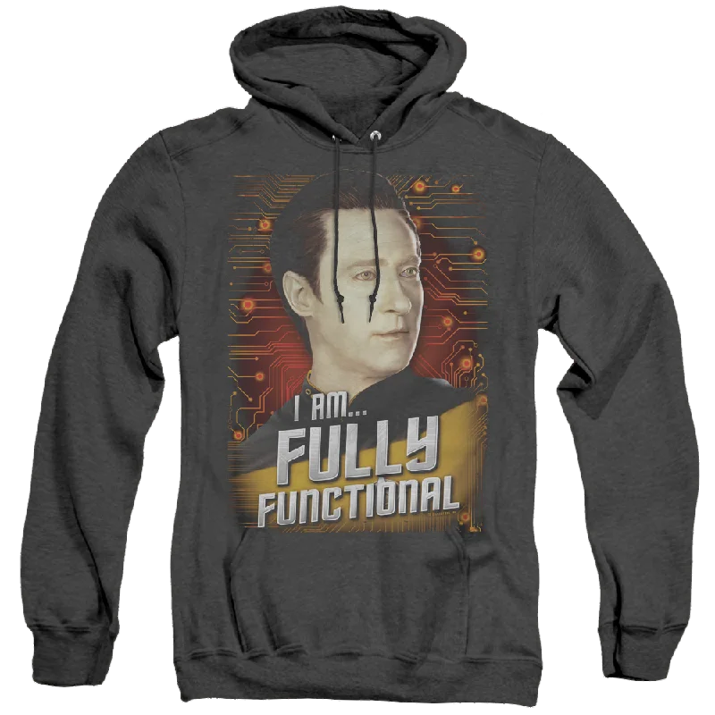 Star Trek The Next Generation Fully Functional - Heather Pullover Hoodie Asymmetrical Hem Sweater Star Trek The Next Generation Fully Functional - Heather Pullover Hoodie Asymmetrical Hem Sweater