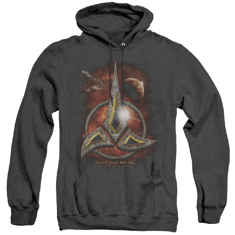 Star Trek The Next Generation Klingon Crest - Heather Pullover Hoodie Set Sleeve Pullover Star Trek The Next Generation Klingon Crest - Heather Pullover Hoodie Set Sleeve Pullover