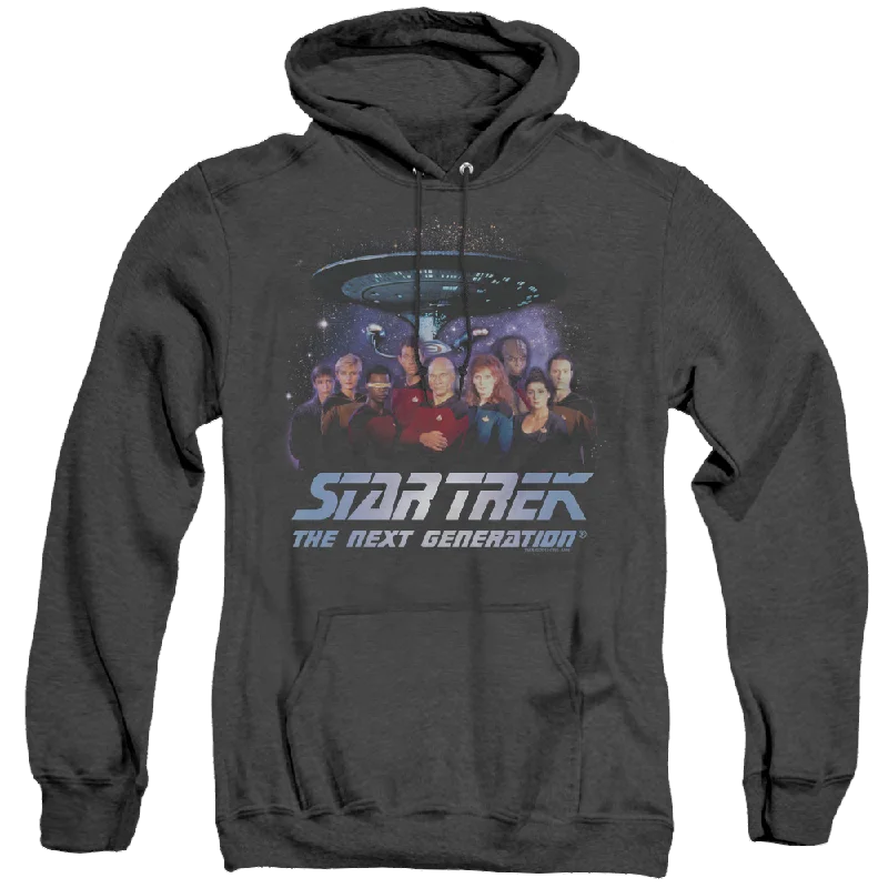 Star Trek The Next Generation Space Group - Heather Pullover Hoodie Cold Shoulder Design Star Trek The Next Generation Space Group - Heather Pullover Hoodie Cold Shoulder Design