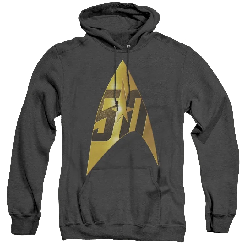 Star Trek The Original Series 50Th Anniversary Delta - Heather Pullover Hoodie Slit Sleeve Stylish Star Trek The Original Series 50Th Anniversary Delta - Heather Pullover Hoodie Slit Sleeve Stylish