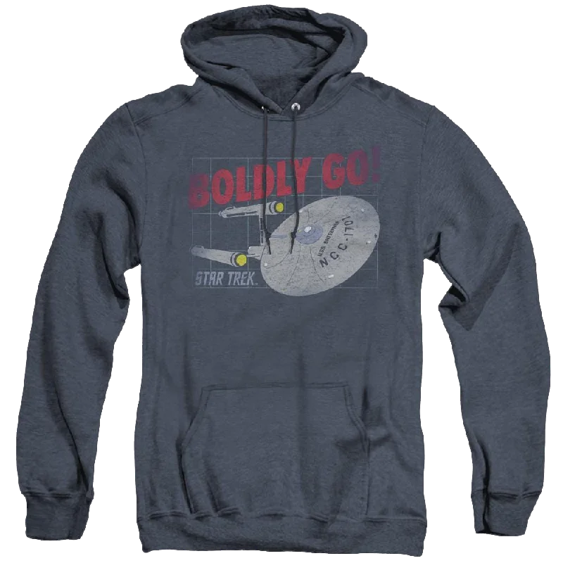 Star Trek The Original Series Boldly Go - Heather Pullover Hoodie Slim Sleeve Pullover Star Trek The Original Series Boldly Go - Heather Pullover Hoodie Slim Sleeve Pullover