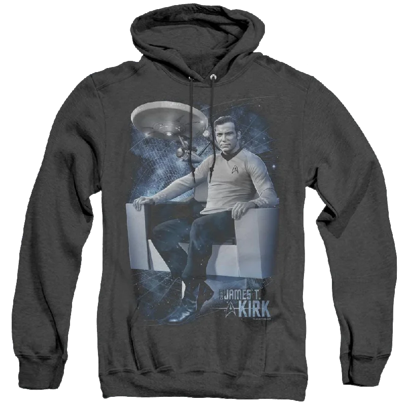 Star Trek The Original Series Captains Chair - Heather Pullover Hoodie Slit Sleeve Stylish Star Trek The Original Series Captains Chair - Heather Pullover Hoodie Slit Sleeve Stylish