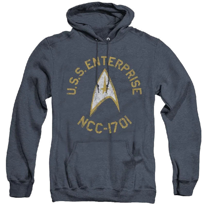 Star Trek The Original Series Collegiate - Heather Pullover Hoodie Square Neck Pullover Star Trek The Original Series Collegiate - Heather Pullover Hoodie Square Neck Pullover