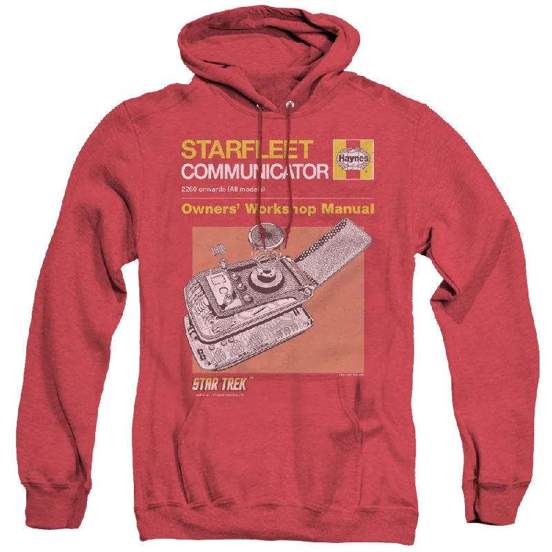 Star Trek The Original Series Comm Manual - Heather Pullover Hoodie Boat Neck Sweater Star Trek The Original Series Comm Manual - Heather Pullover Hoodie Boat Neck Sweater