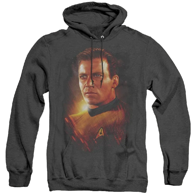 Star Trek The Original Series Epic Kirk - Heather Pullover Hoodie Lapel Neck Sweater