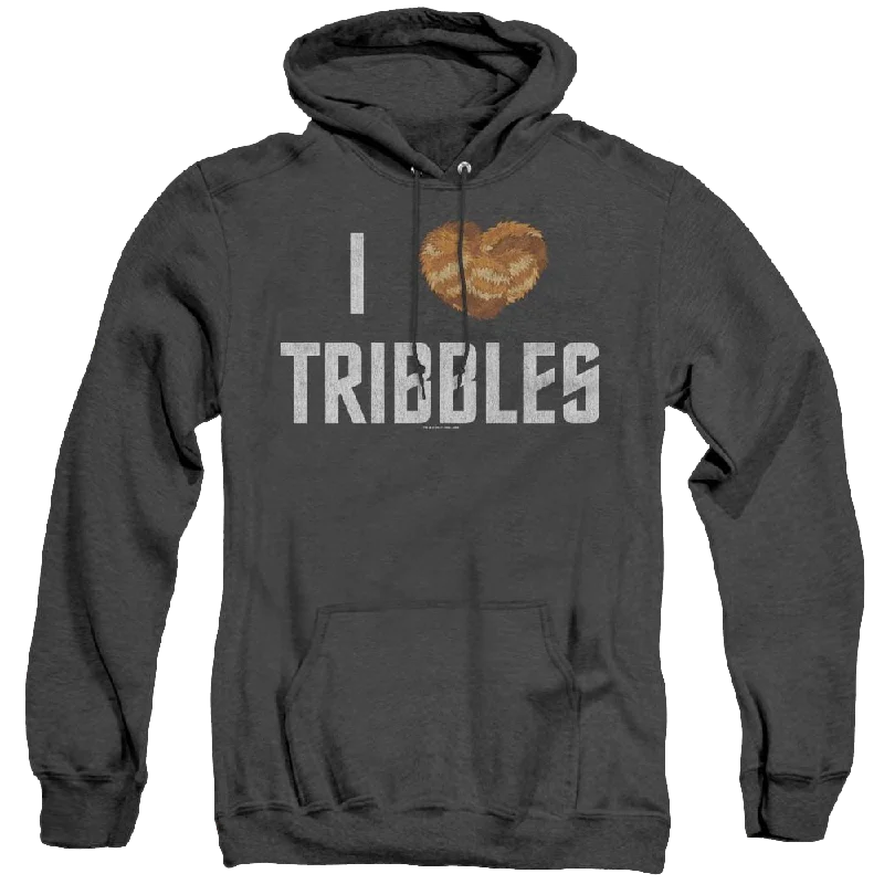 Star Trek The Original Series I Heart Tribbles - Heather Pullover Hoodie Flare Sleeve Stylish Star Trek The Original Series I Heart Tribbles - Heather Pullover Hoodie Flare Sleeve Stylish