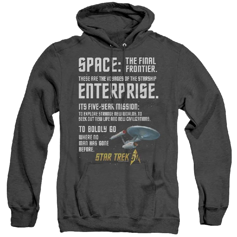 Star Trek The Original Series Intro - Heather Pullover Hoodie Short Sleeve Top