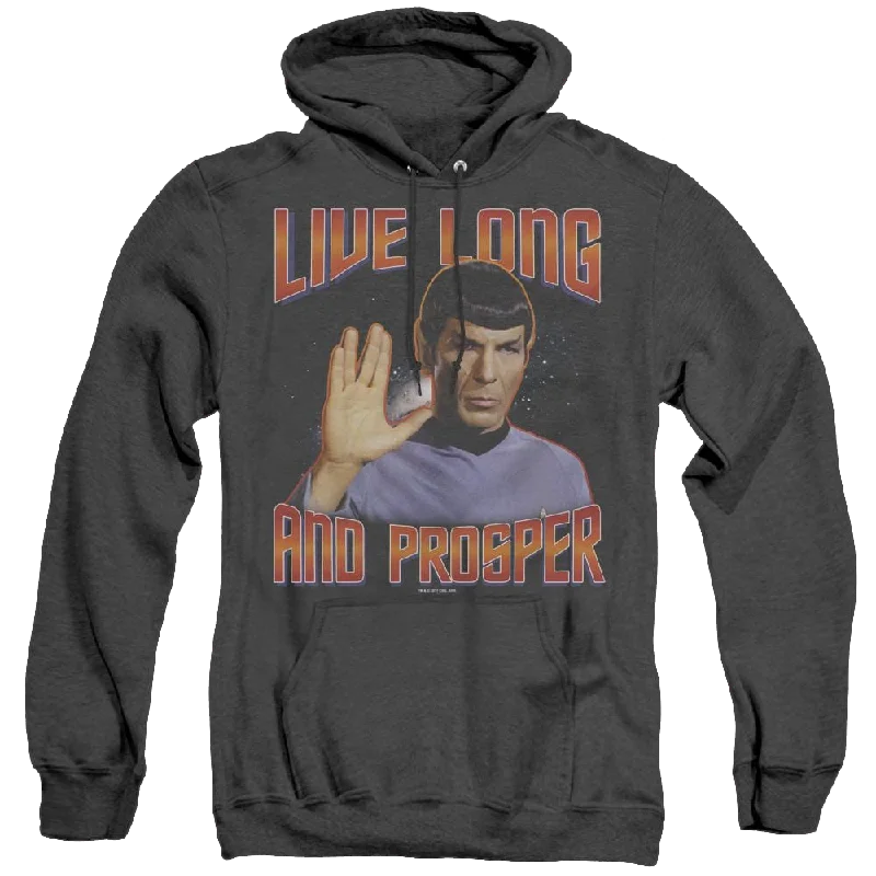 Star Trek The Original Series Live Long And Prosper - Heather Pullover Hoodie Boat Neck Sweater Star Trek The Original Series Live Long And Prosper - Heather Pullover Hoodie Boat Neck Sweater