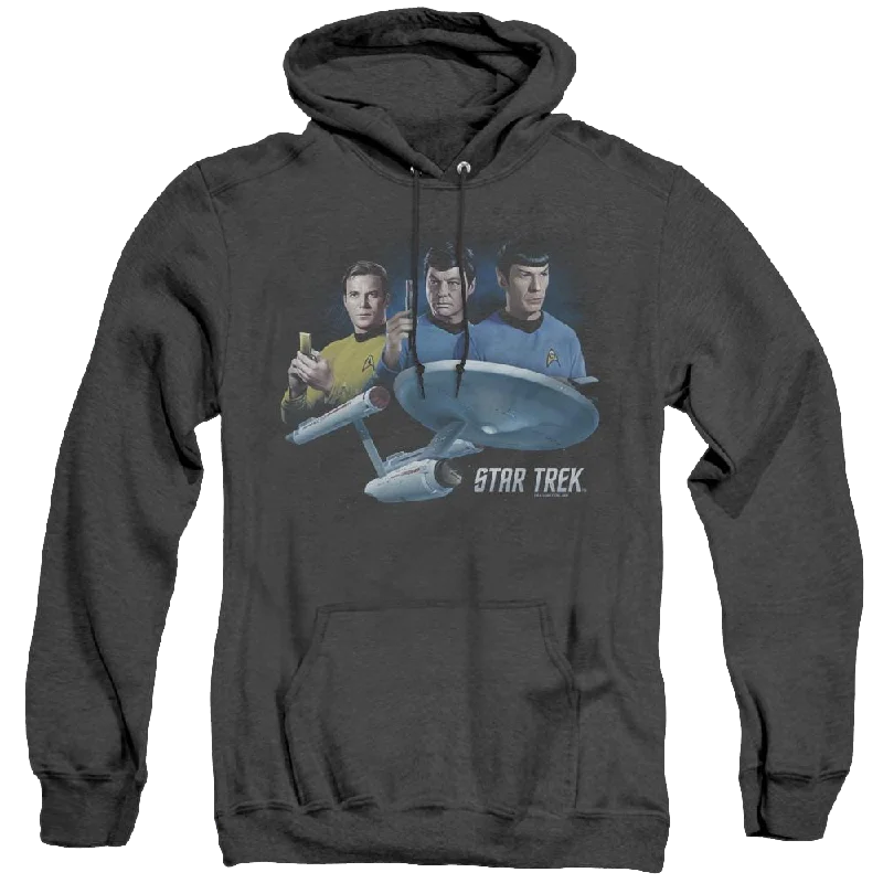 Star Trek The Original Series Main Three - Heather Pullover Hoodie Slouchy Comfort Pullover