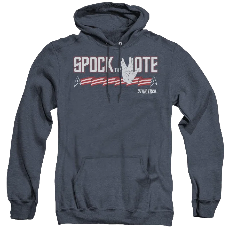 Star Trek The Original Series Spock The Vote - Heather Pullover Hoodie Jewel Neck Pullover Star Trek The Original Series Spock The Vote - Heather Pullover Hoodie Jewel Neck Pullover