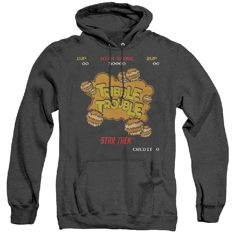 Star Trek The Original Series Tribble Trouble - Heather Pullover Hoodie Sheath Sleeve Elegant Star Trek The Original Series Tribble Trouble - Heather Pullover Hoodie Sheath Sleeve Elegant