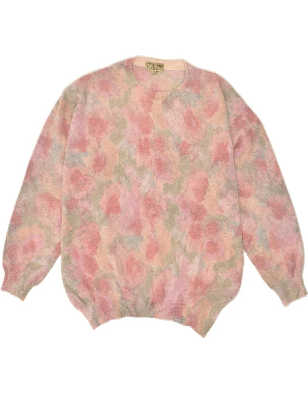 STREET ONE Womens Crew Neck Jumper Sweater EU 38 Medium Pink Floral Angora Slim Fit Regular Fit Oversized STREET ONE Womens Crew Neck Jumper Sweater EU 38 Medium Pink Floral Angora Slim Fit Regular Fit Oversized