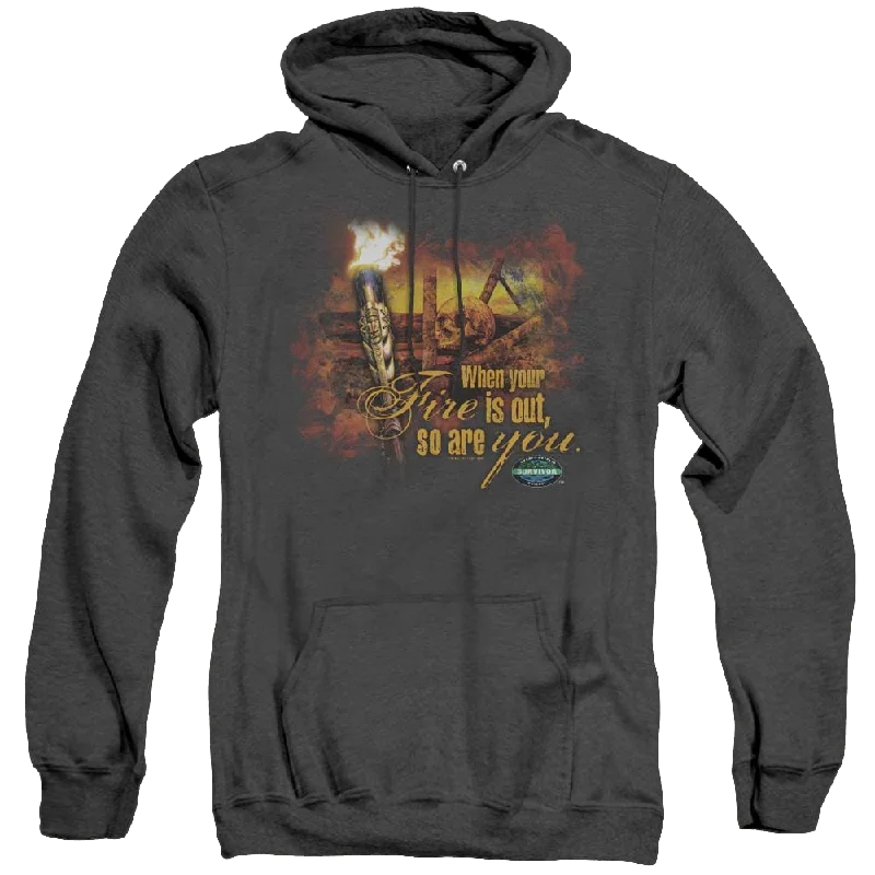 Survivor Fires Out - Heather Pullover Hoodie Box Sleeve Comfort
