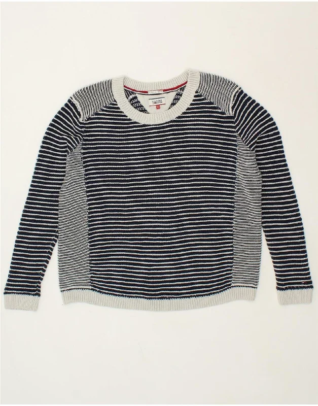 TOMMY HILFIGER Womens Boat Neck Jumper Sweater UK 16 Large Navy Blue Fleece Fabric Down Fabric Feather Fabric TOMMY HILFIGER Womens Boat Neck Jumper Sweater UK 16 Large Navy Blue Fleece Fabric Down Fabric Feather Fabric