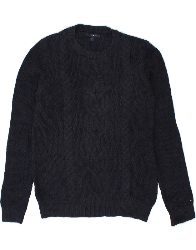 TOMMY HILFIGER Womens Crew Neck Jumper Sweater UK 14 Large Navy Blue Iron Safe Non-Iron Wrinkle Free TOMMY HILFIGER Womens Crew Neck Jumper Sweater UK 14 Large Navy Blue Iron Safe Non-Iron Wrinkle Free