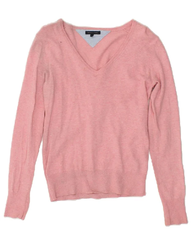 TOMMY HILFIGER Womens V-Neck V-Neck Jumper Sweater UK 10 Small Pink Cotton Casual Formal Business TOMMY HILFIGER Womens V-Neck V-Neck Jumper Sweater UK 10 Small Pink Cotton Casual Formal Business