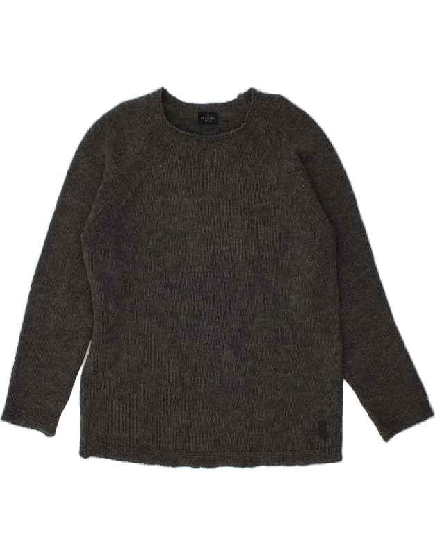 TRUSSARDI Womens Boat Neck Jumper Sweater UK 20 2XL Grey Wool Soft Cozy Warm