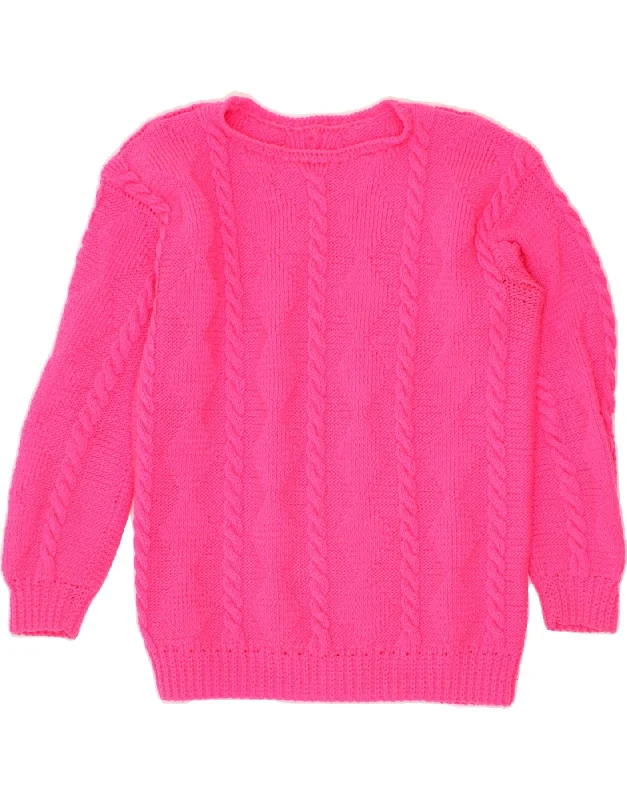 VINTAGE Womens Boat Neck Jumper Sweater UK 12 Medium Pink Slim Fit Regular Fit Oversized VINTAGE Womens Boat Neck Jumper Sweater UK 12 Medium Pink Slim Fit Regular Fit Oversized