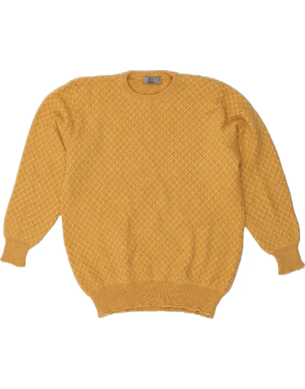 VINTAGE Womens Crew Neck Jumper Sweater IT 52 2XL Yellow Argyle/Diamond Lace Blend Ribbed Blend Corduroy Blend VINTAGE Womens Crew Neck Jumper Sweater IT 52 2XL Yellow Argyle/Diamond Lace Blend Ribbed Blend Corduroy Blend
