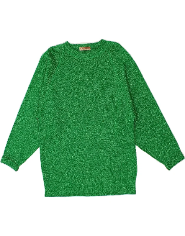 VINTAGE Womens Crew Neck Jumper Sweater UK 16 Large Green Polyester Stylish Fashionable Trendy VINTAGE Womens Crew Neck Jumper Sweater UK 16 Large Green Polyester Stylish Fashionable Trendy