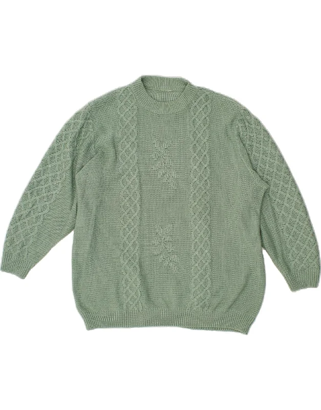 VINTAGE Womens Crew Neck Jumper Sweater UK 18 XL Green Wool Sweater Cotton Sweater Cashmere Sweater VINTAGE Womens Crew Neck Jumper Sweater UK 18 XL Green Wool Sweater Cotton Sweater Cashmere Sweater