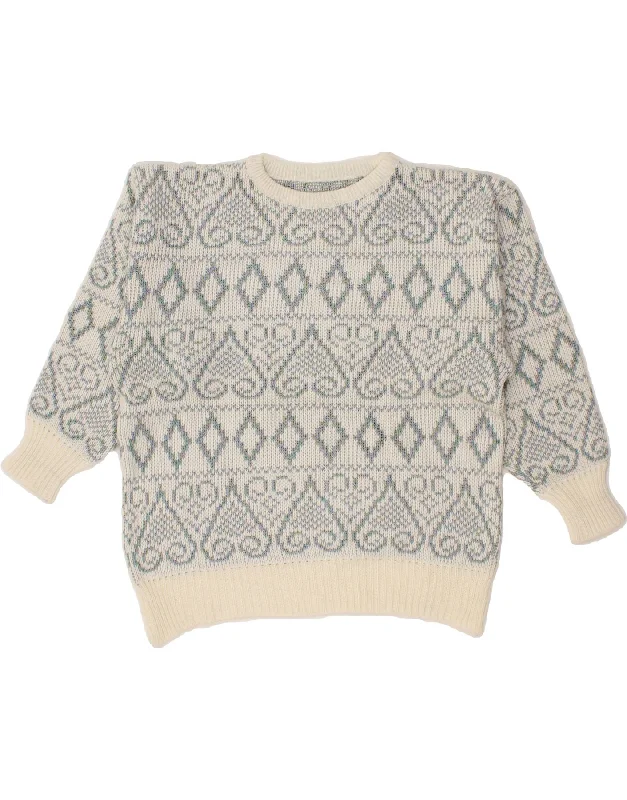 VINTAGE Womens Crew Neck Jumper Sweater UK 18 XL Grey Fair Isle Casual Formal Business VINTAGE Womens Crew Neck Jumper Sweater UK 18 XL Grey Fair Isle Casual Formal Business