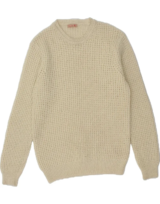 VINTAGE Womens Crew Neck Jumper Sweater UK 18 XL Off White Wool Tailored Straight A-Line VINTAGE Womens Crew Neck Jumper Sweater UK 18 XL Off White Wool Tailored Straight A-Line