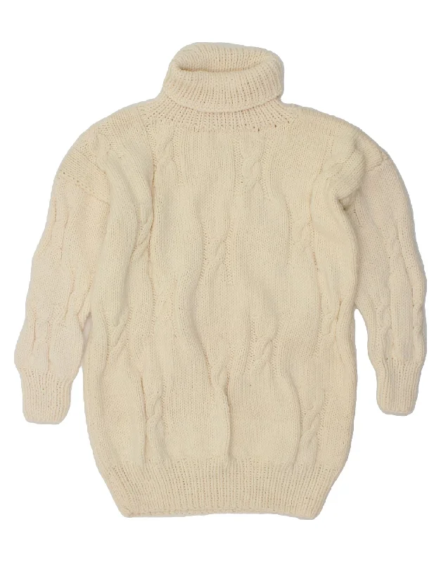 VINTAGE Womens Oversized Roll Neck Jumper Sweater UK 18 XL Off White Sweater Knitwear Pullover VINTAGE Womens Oversized Roll Neck Jumper Sweater UK 18 XL Off White Sweater Knitwear Pullover