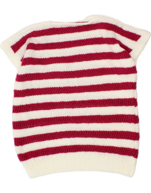 VINTAGE Womens Short Sleeve Boat Neck Jumper Sweater UK 14 Large Red Turtle Neck Boat Neck Asymmetrical Neck VINTAGE Womens Short Sleeve Boat Neck Jumper Sweater UK 14 Large Red Turtle Neck Boat Neck Asymmetrical Neck