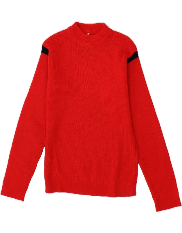 VINTAGE Womens Turtle Neck Jumper Sweater UK 4 XS Red Jersey Fabric Tulle Fabric Batik Fabric VINTAGE Womens Turtle Neck Jumper Sweater UK 4 XS Red Jersey Fabric Tulle Fabric Batik Fabric