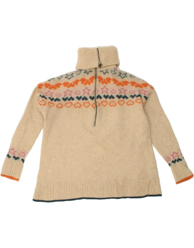 WHITE STUFF Womens Zip Neck Roll Neck Jumper Sweater UK 12 Medium Beige Long Sweater Short Sweater Cropped Sweater WHITE STUFF Womens Zip Neck Roll Neck Jumper Sweater UK 12 Medium Beige Long Sweater Short Sweater Cropped Sweater