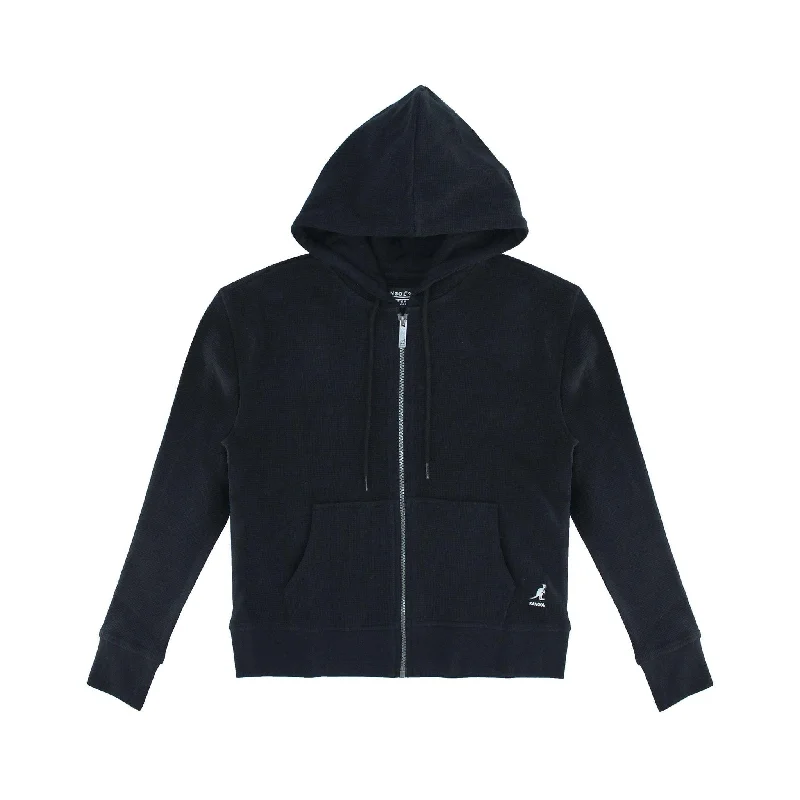 Kangol Women's Waffle Full Zip Hoodie Hoodie with Hood Adjustable Protection