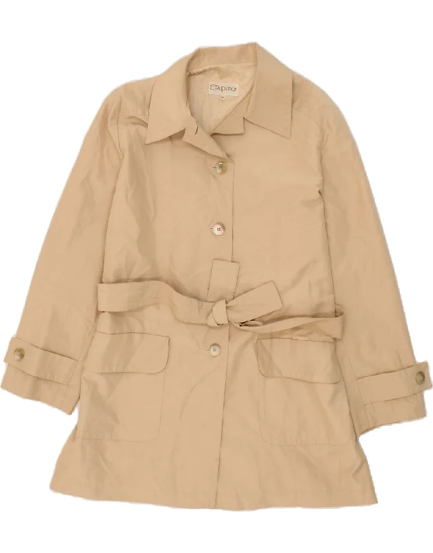 SUPERIOR Womens Trench Coat EU 44 XL Beige Polyester