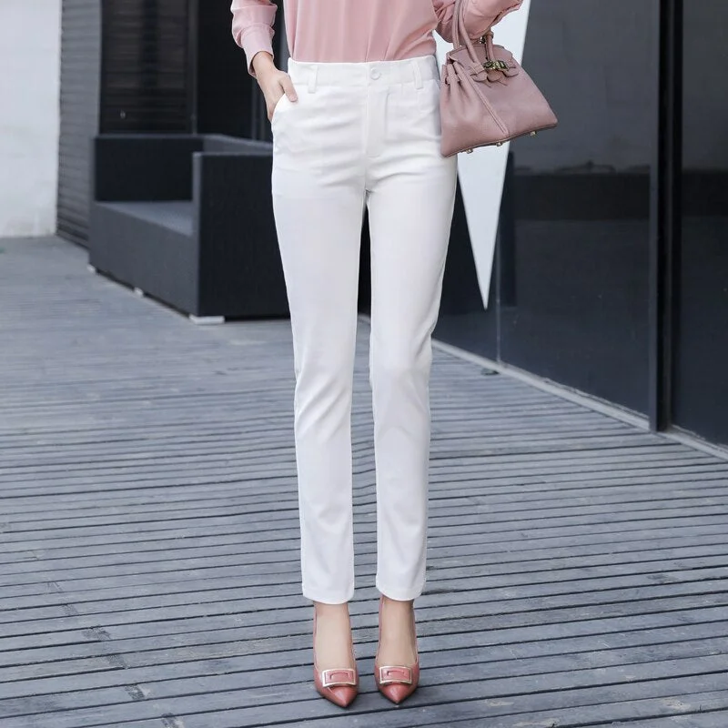 Full-length Straight Solid Trousers Trousers luxurious premium