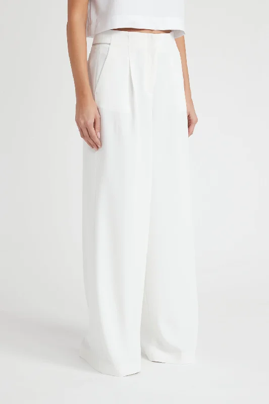 Flowing cady crepe palazzo trousers Trousers Exclusive Limited