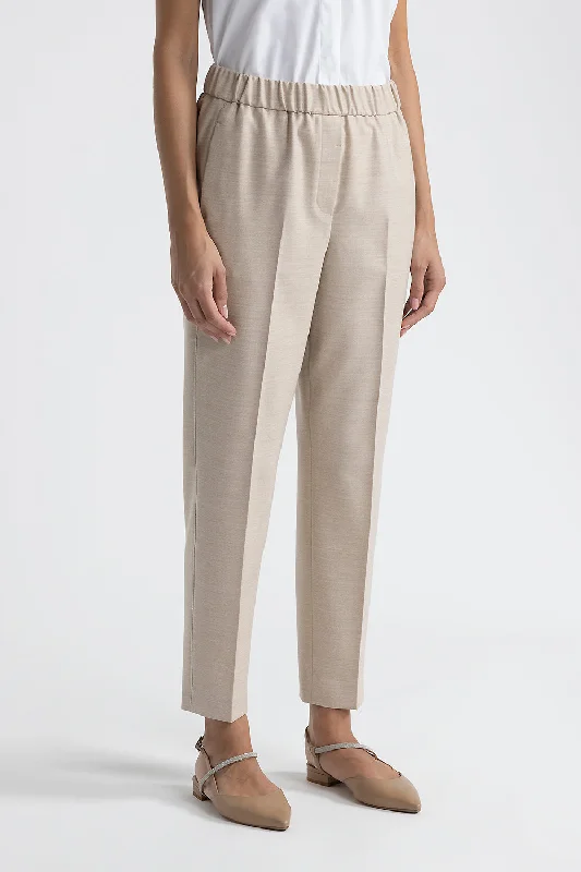 Loro Piana comfort jaspé wool elasticated trousers Trousers Recommended Stylist