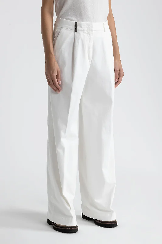 Wide-leg trousers in cotton gabardine Trousers cozy comfortable