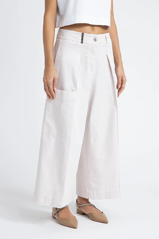 Wide-leg trousers in cotton silk gabardine and tencel Trousers Harem Relaxed Fit