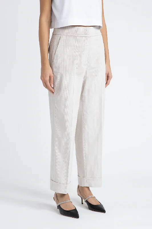 Straight trousers in ultra fine ribbed velvet Trousers Culottes Wide Leg