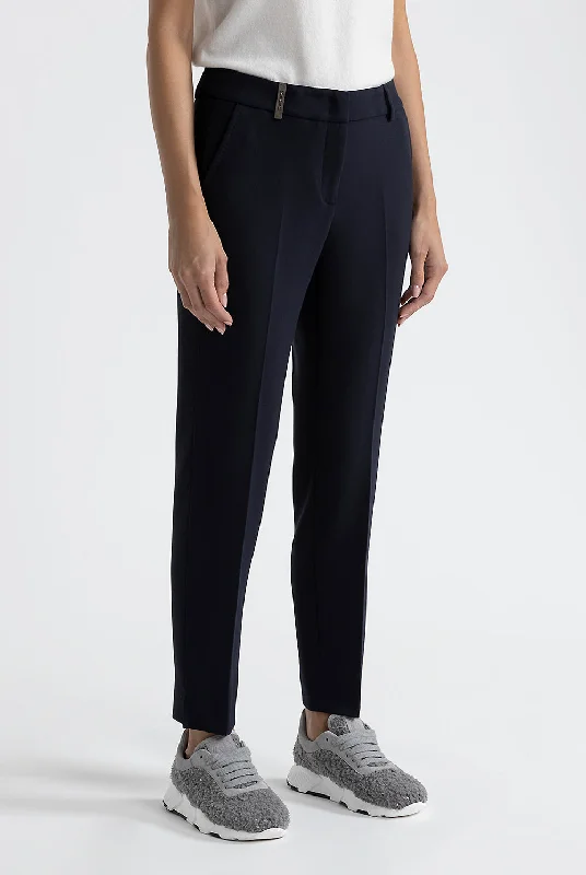 Iconic 4718 stretch viscose double cloth trousers Trousers Flared Retro