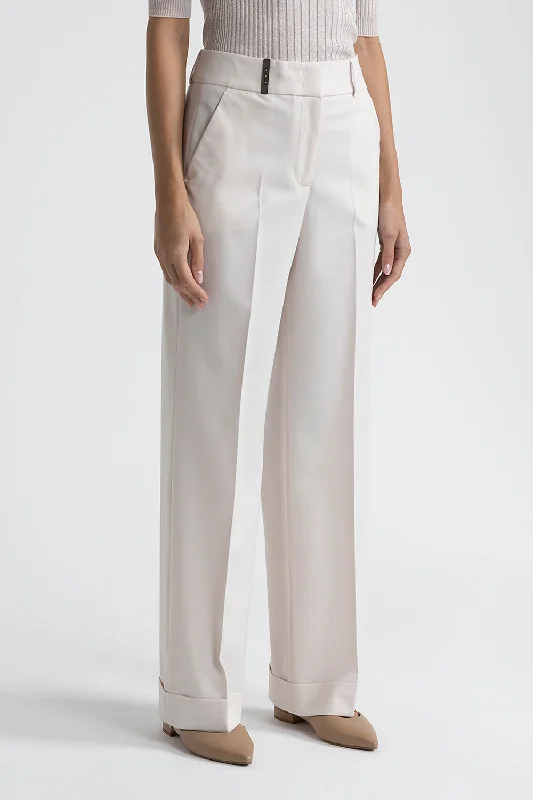 Straight twill trouser Trousers Formal Black
