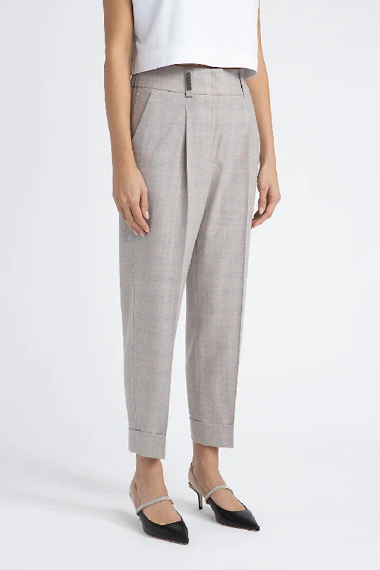 Virgin wool and Lurex fabric trousers Trousers Designer Luxury