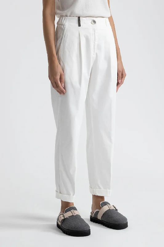 Trousers in cotton silk gabardine and tencel Trousers Mesh Breathable