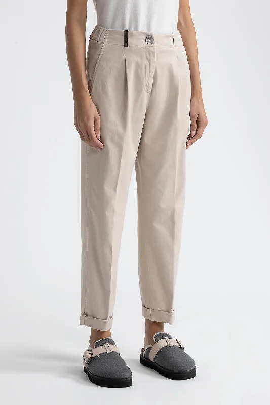 Trousers in cotton silk gabardine and tencel Trousers Exclusive Limited