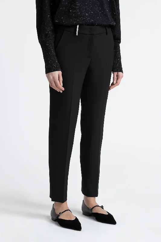 Two-way stretch cigarette trousers Trousers Elastic Waist Soft