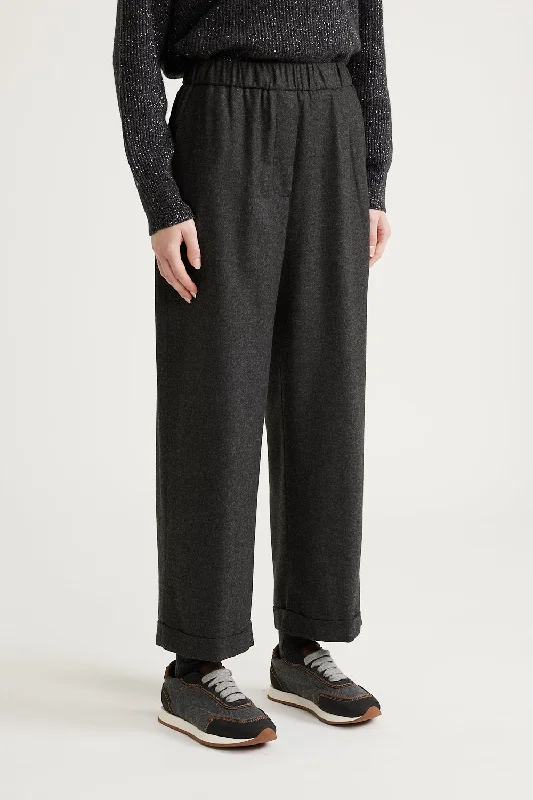 Straight cropped trousers Trousers Striped Patterned