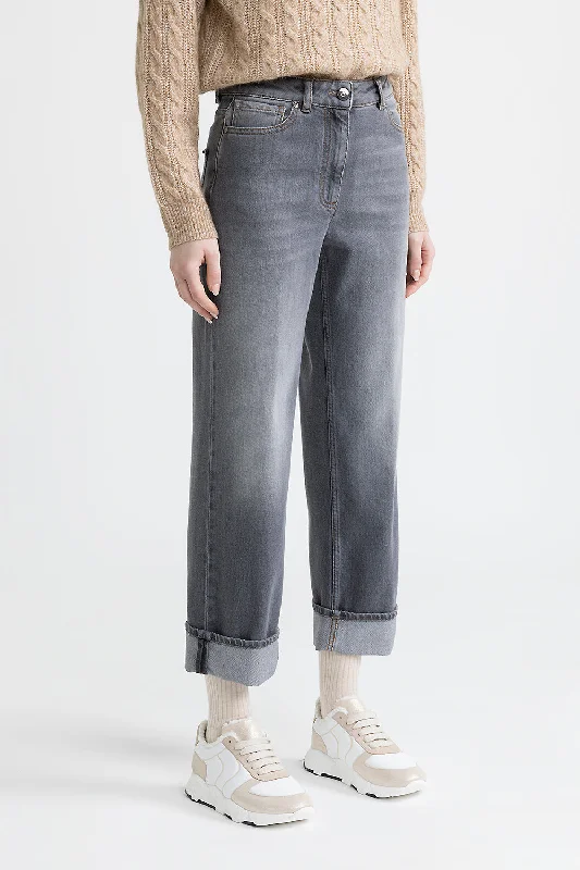 Comfort cotton denim trousers Trousers Trousers Formal