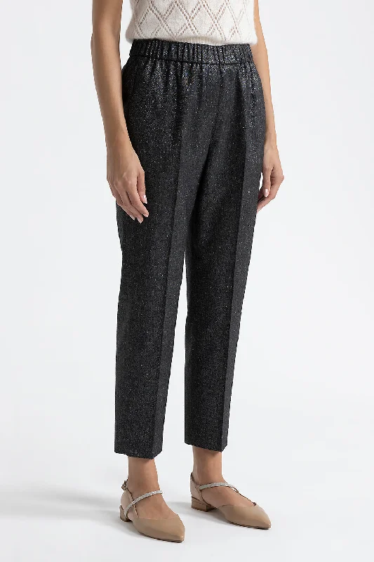 Lurex tweed carrot trousers Trousers Prom Sequined